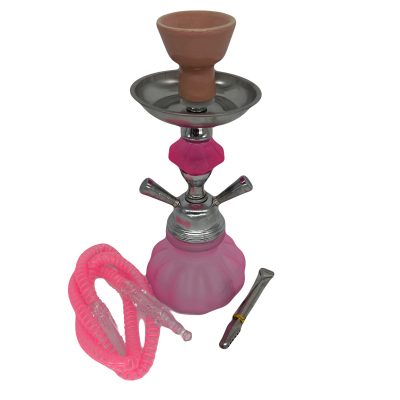 Кальян маленький на 2 трубки 4235 (28 см) розовый