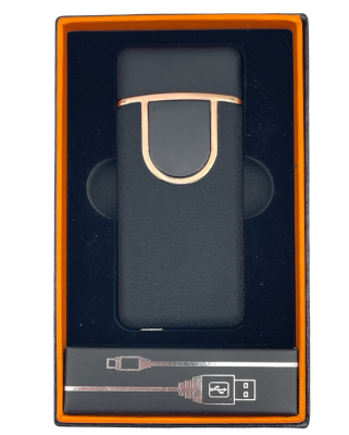 Зажигалка USB спираль поджиг от отпечатка пальца 40790 черная