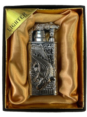 Запальничка двох режимна Lighter 874 crocodile silver