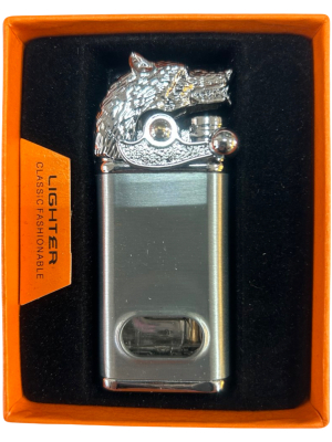 Запальничка двох режимна Lighter 8012 wolf silver