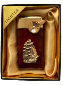 Зажигалка газовая Lighter 723 brown ship